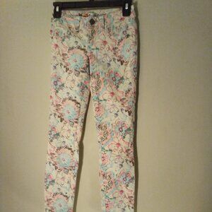 Grane Jeans Juniors 0 Skinny Floral White Pink Blue